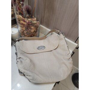 MULBERRY Genuine Shoulder Hobo Large Bag, Light Grey, Silver Hardware Preowned